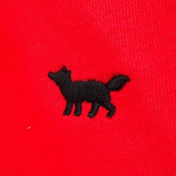 Carters Kid Pullover Sweatshirt Sz 8 Red Half-Zip Sherpa-Lined Collar Black Fox - Picture 2 of 6